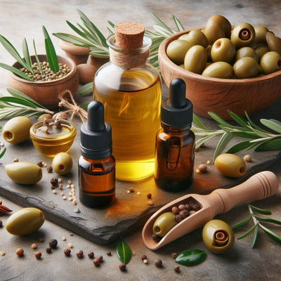 huile-d-olive-comme-support-de-melange-pour-huiles-essentielles