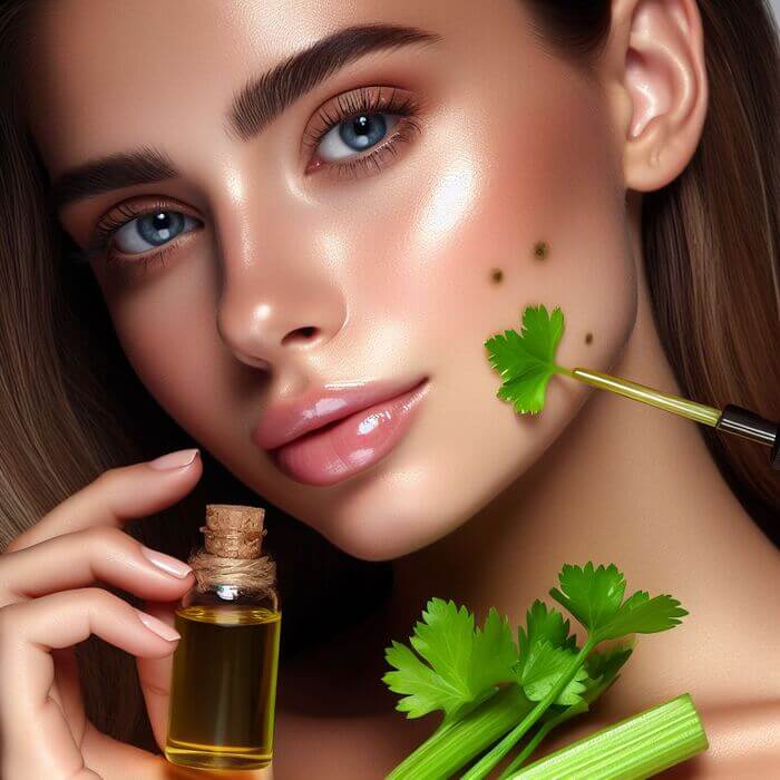 L'huile essentielle de céleri contre les tâches brunes et pour éclaircir le visage ?