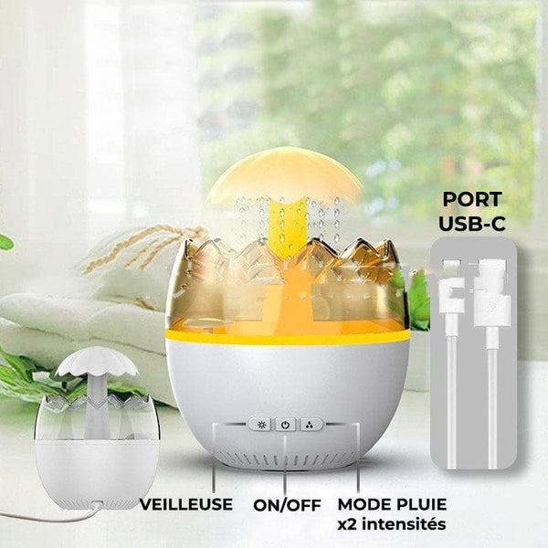 Humidificateur d’air chambre bébé 3en1 - OVOBRUME / raindrop egg humidifier / humidificateur bébé en form d'oeuf avec effet de pluie