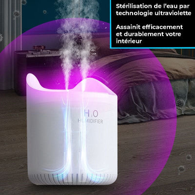 Humidificateur d’air puissant double brumisation 4.5L -