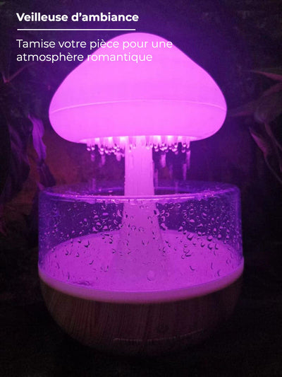 Humidificateur Goutte D'eau Pluie 400ml - Lumières LED Réglables, Silencieux, Pour Bureau Ou Chambre - 3