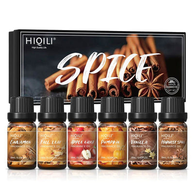Coffret huiles essentielles - HOT SPICY 6x10ml / coffret cadeau d'huiles essentielles pour hommes et femmes / huile essentielle de cannelle, vanille, citrouille