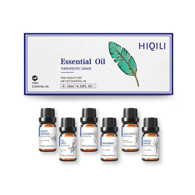 coffret-huiles-essentielles-les-indispensables / coffret cadeau huiles essentielles aromathérapie / kit huiles essentielles indispensables dans sa pharmacie: orange douce, de lavande, de menthe poivrée, d'eucalyptus et de citronnelle