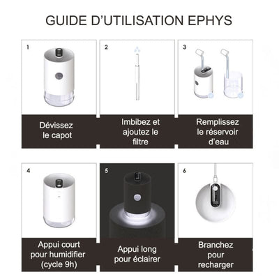 Humidificateur d’air 1L indicateur digital - EPHYS