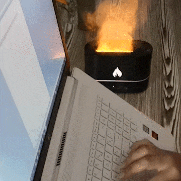 Humidificateur d'air maison design brasero - humidificateur d'air effet flammes - diffuseur huiles essentielles