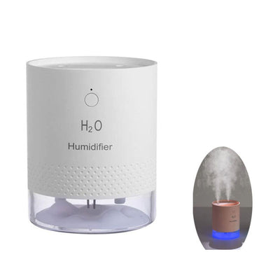 Humidificateur d’air silencieux et rechargeable à double pulvérisation / Humidificateur d'air silencieux