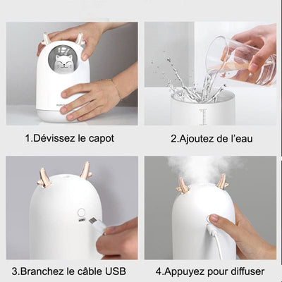 Humidificateur d’air ultrasonique chat kawaii - LIPSO