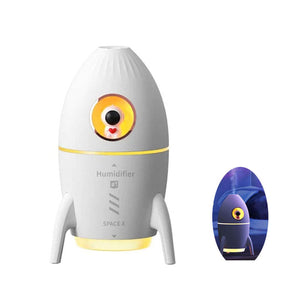 Humidificateur d’air veilleuse fusée spatiale - SPACE X / humidificateur d'air pour chambre de bébé et enfant / humidificateur 2en1 avec veilleuse lumière chaude