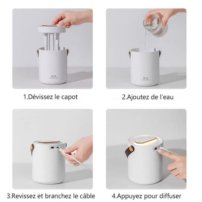 Humidificateur double buse lampe de chevet - KIYO