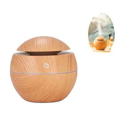 Mini humidificateur d’air rond - Humidificateur d'air effet bois - COCO